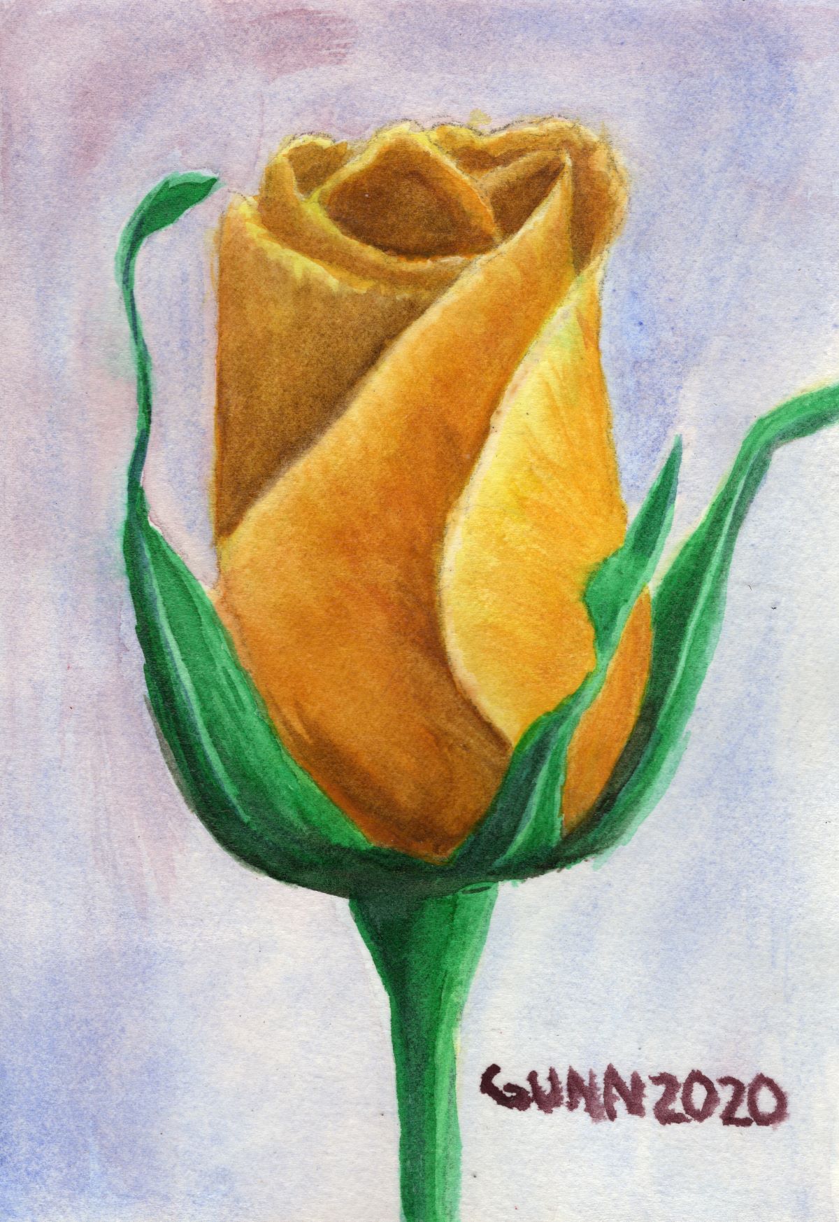 Yellow Rose watercolor painting