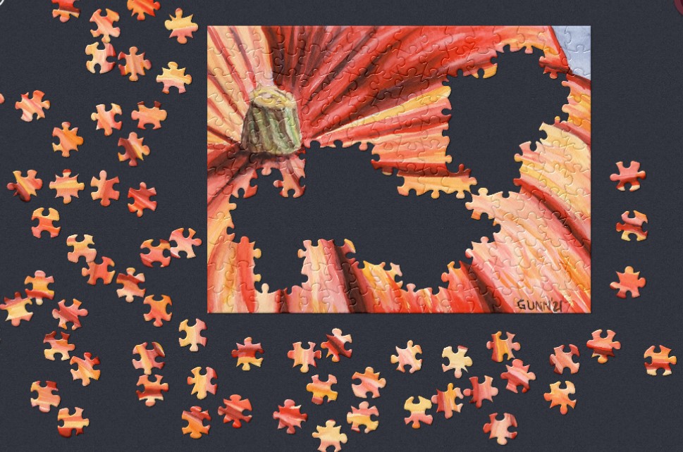 watercolor painting Pumpkin Close-Up as jigsaw puzzle