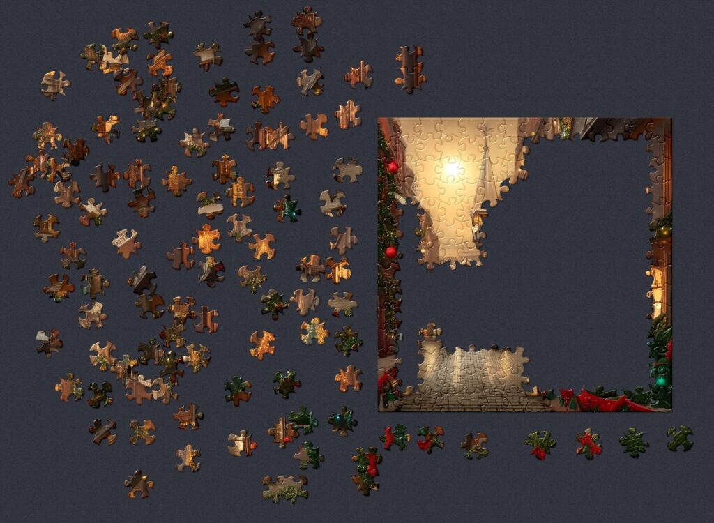 Victorian Christmas Scene as a jigsaw puzzle (in Microsoft Jigsaw)