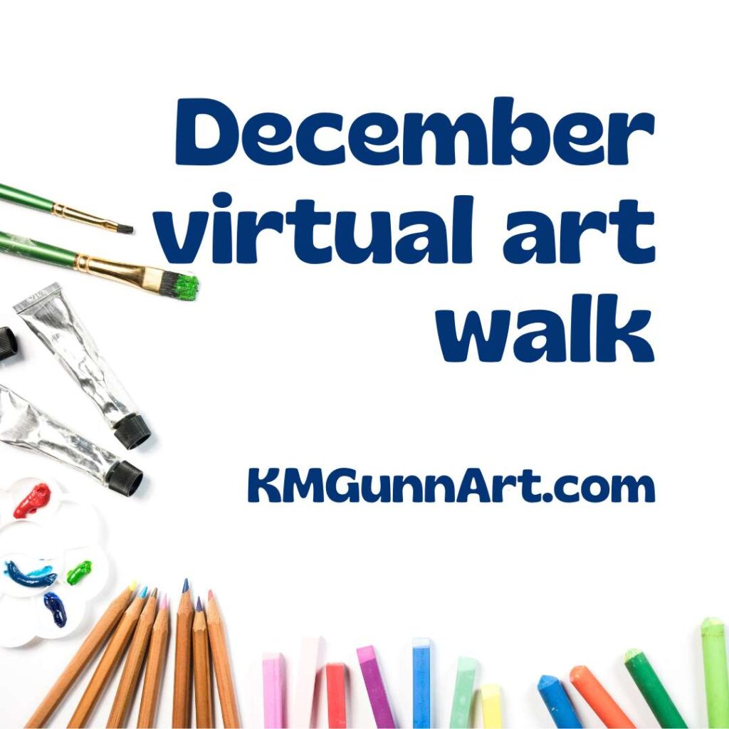 social media graphic for December virtual art walk