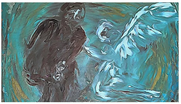 powerful painting Ben's Angel by Dorothy Berr-Lound