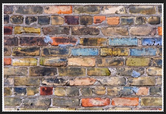 color photograph of bricks in a wall